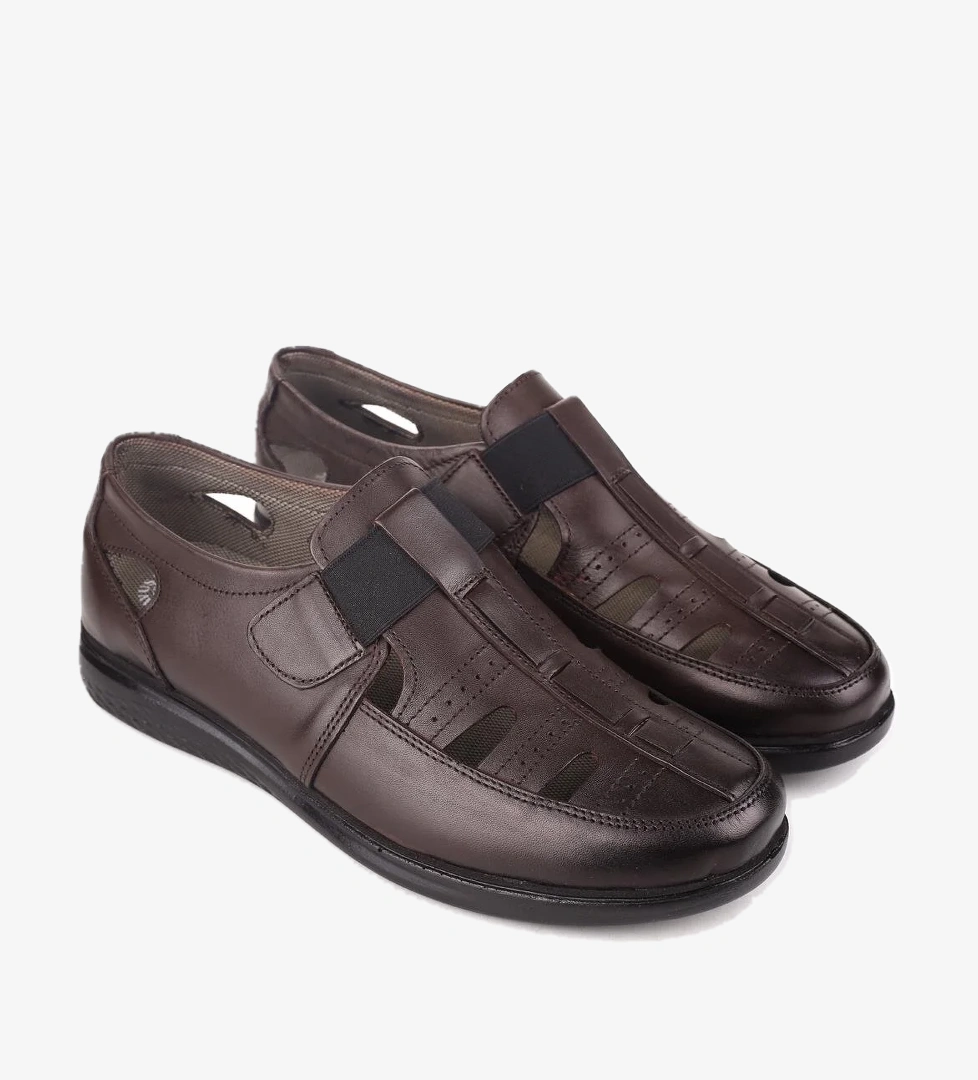 Papuç Sepeti 3901 Ortopedik Hakiki Deri Erkek Sandalet Ayakkabı model görseli