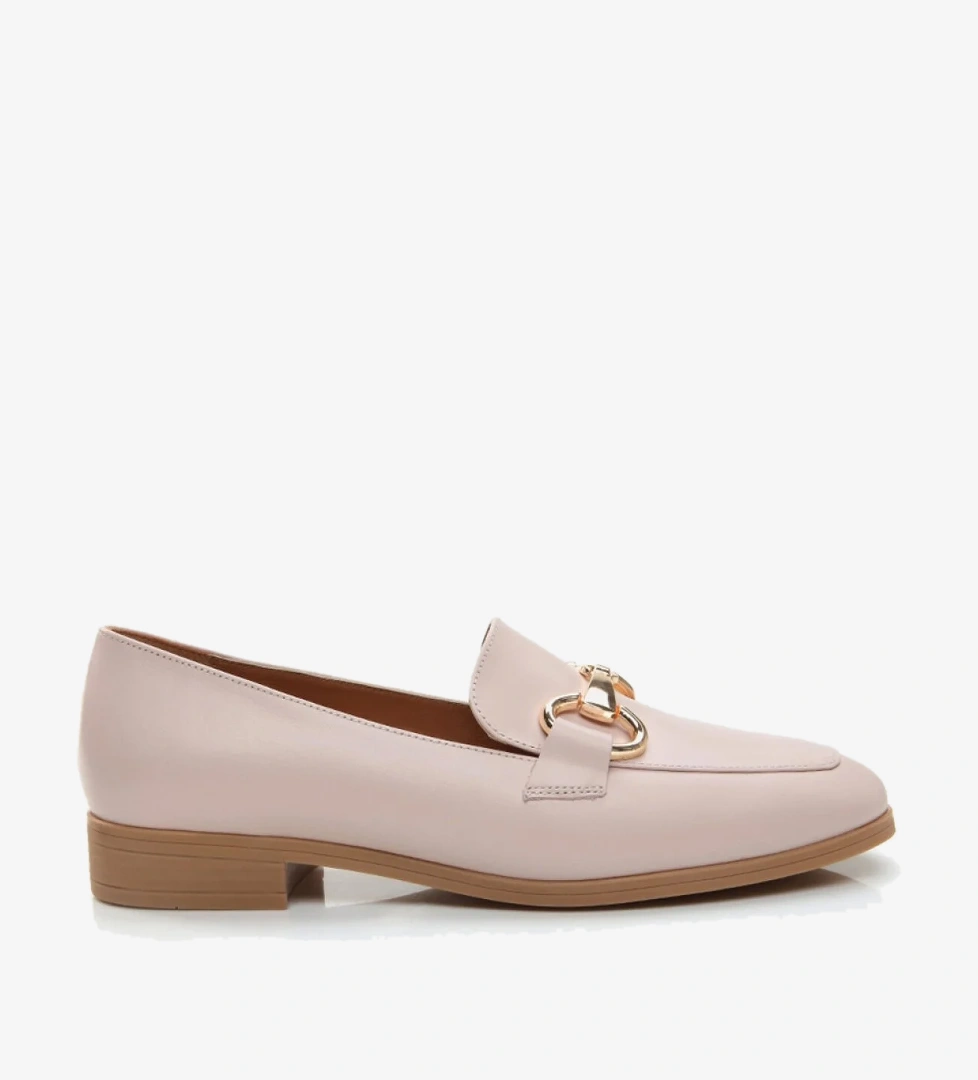 Hotiç Kadın Deri Pudra Ekru Loafer model görseli