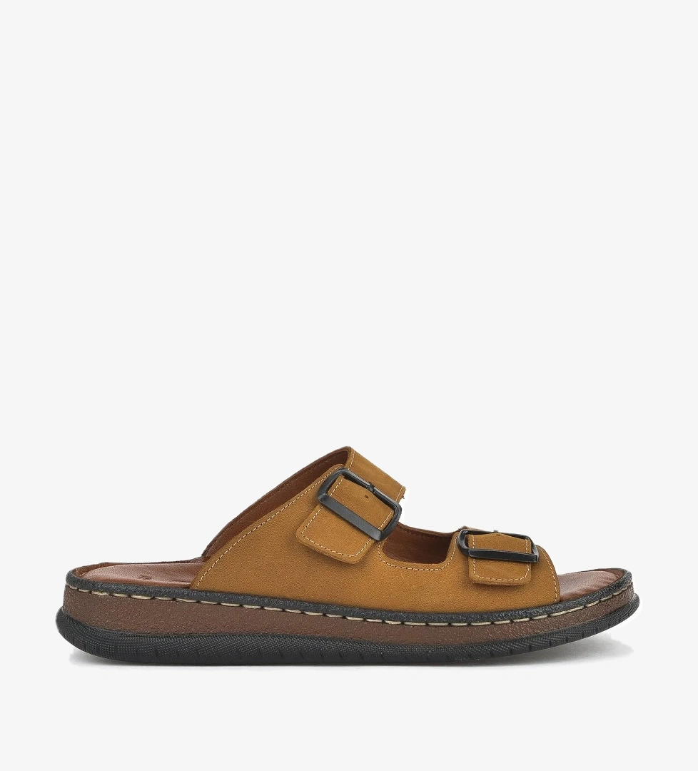 Erkek Hakiki Deri Terlik 1511045ZS1 Taba