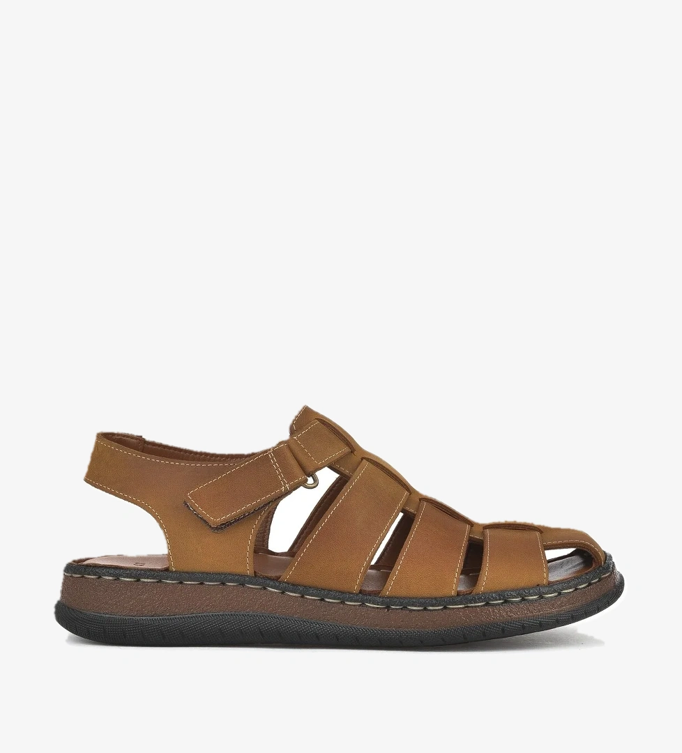 Erkek Hakiki Deri Sandalet 1511045ZS32 Taba