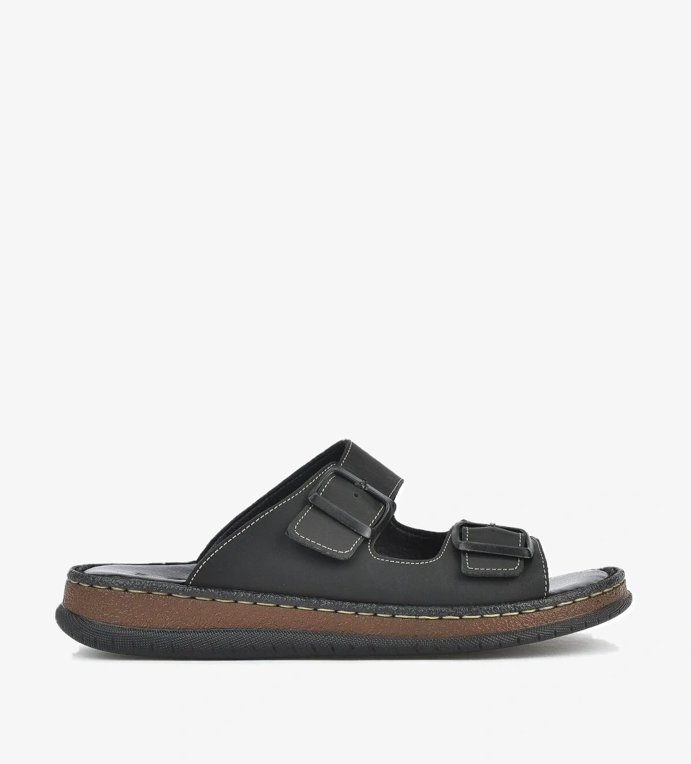 Erkek Hakiki Deri Terlik 1511045ZS1 Siyah