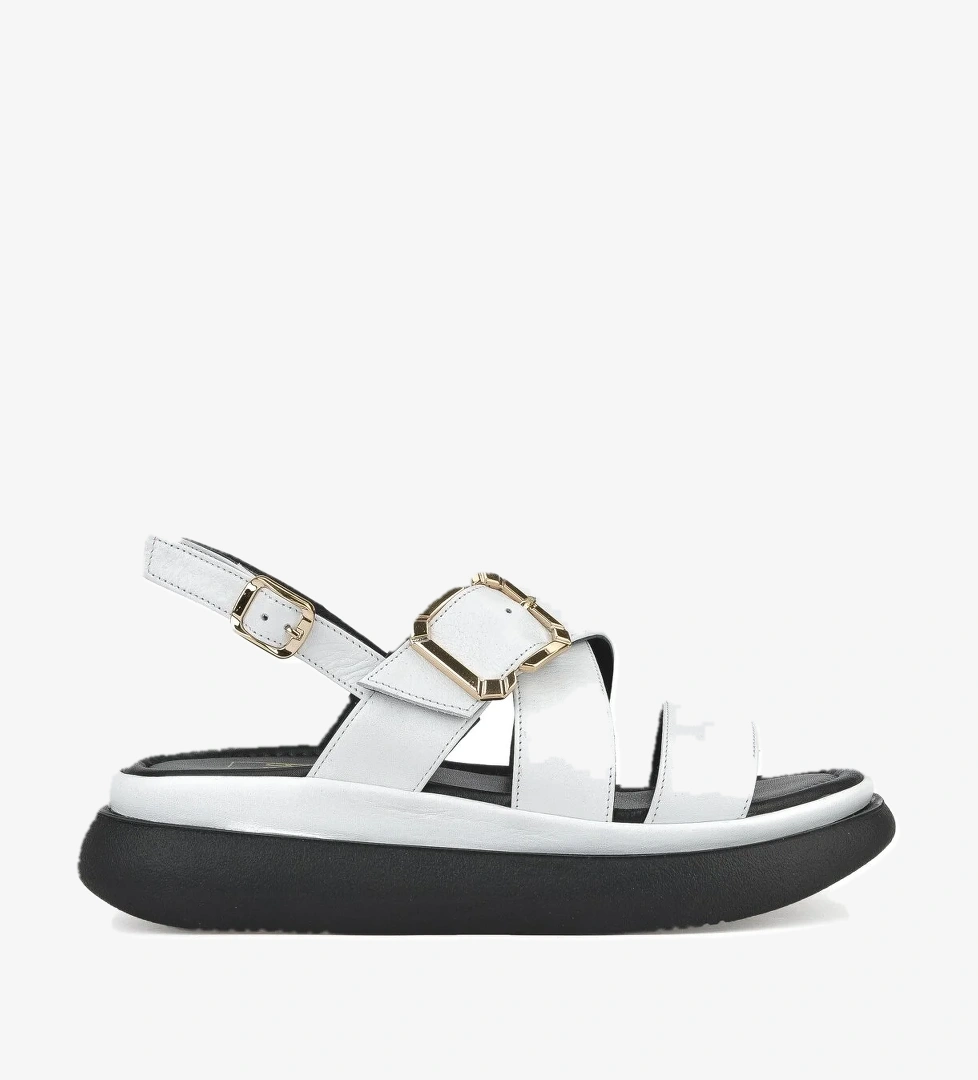 Kadın Hakiki Deri Topuklu Sandalet 151992Z302 Beyaz