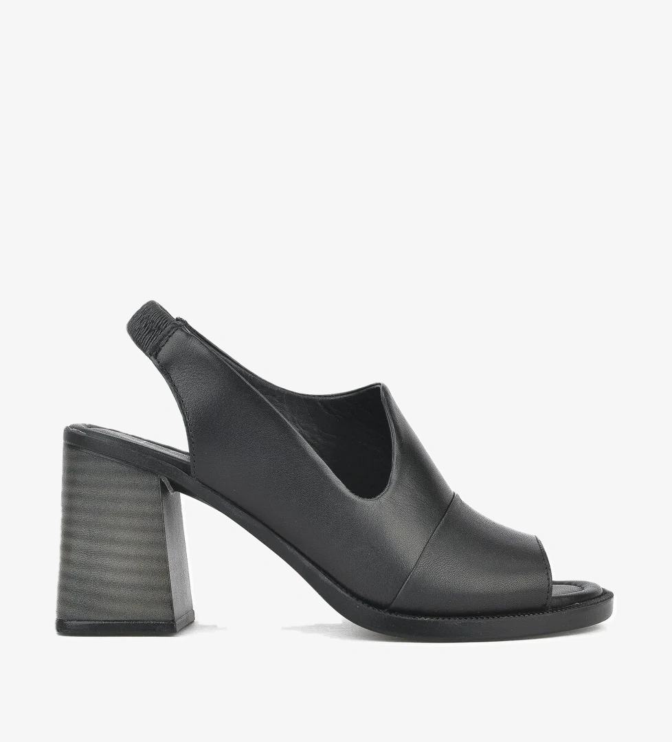 Kadın Hakiki Deri Topuklu Sandalet 151992Z54004 Siyah