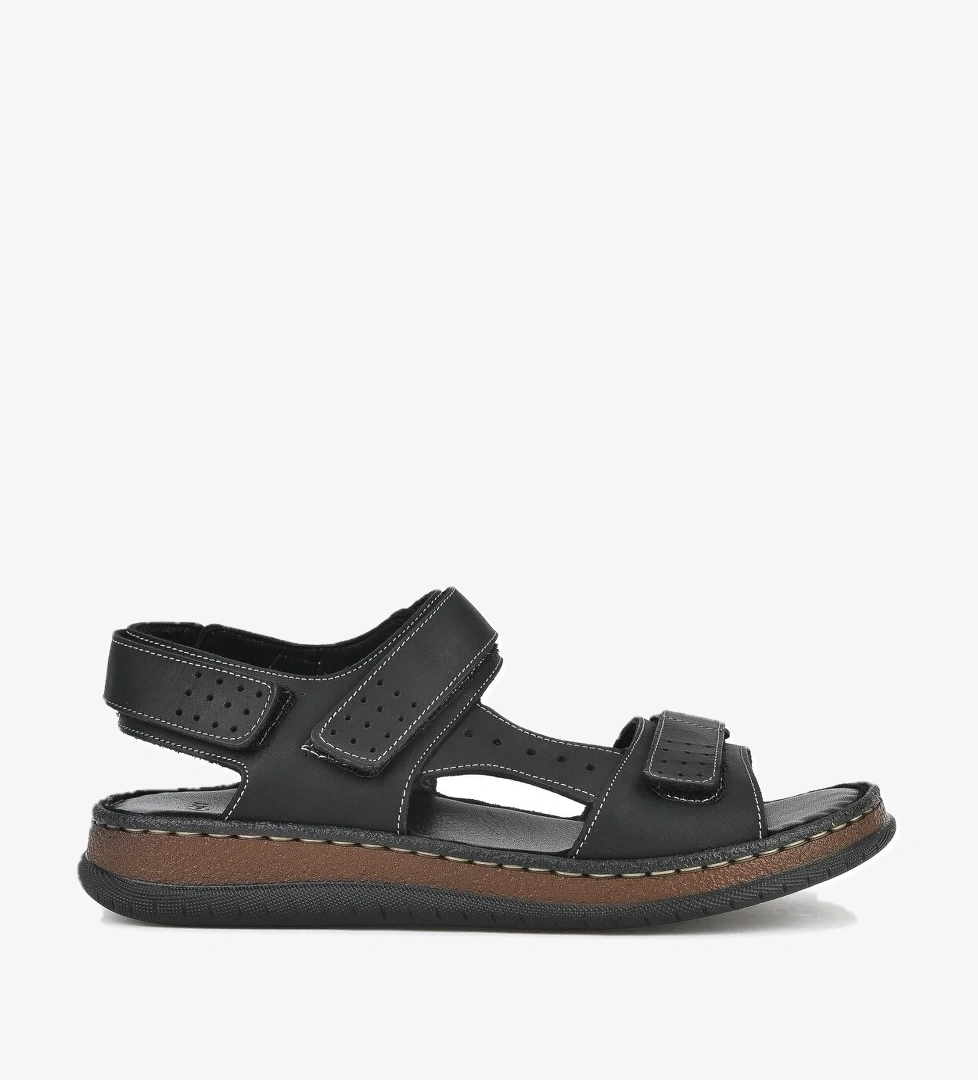 Erkek Hakiki Deri Sandalet 1511045ZS6 Siyah