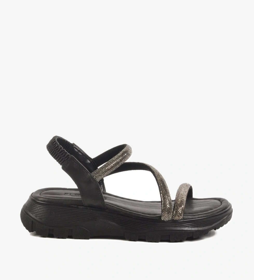 Siyah Taşlı Kadın Sandalet T-005 Z