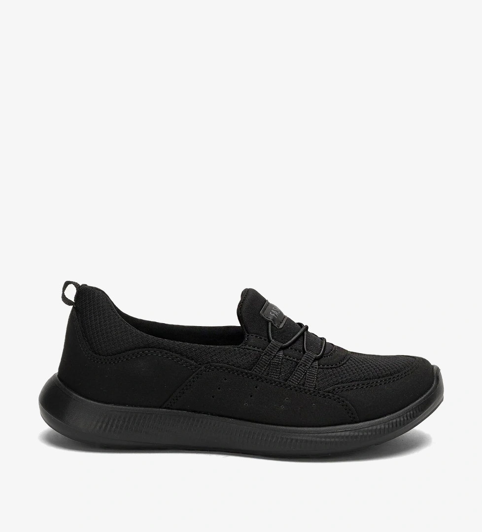 Kadın Spor Sneaker Babet Esnek, Yumuşak, Hafif, Günlük Ayakkabı Siyah