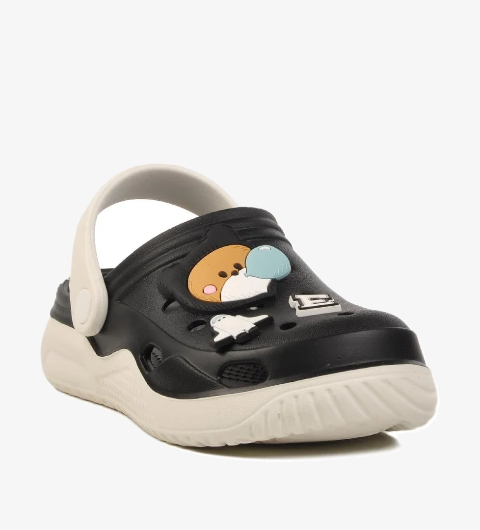 Siyah Beyaz Çocuk Sabo Sandalet Stella F