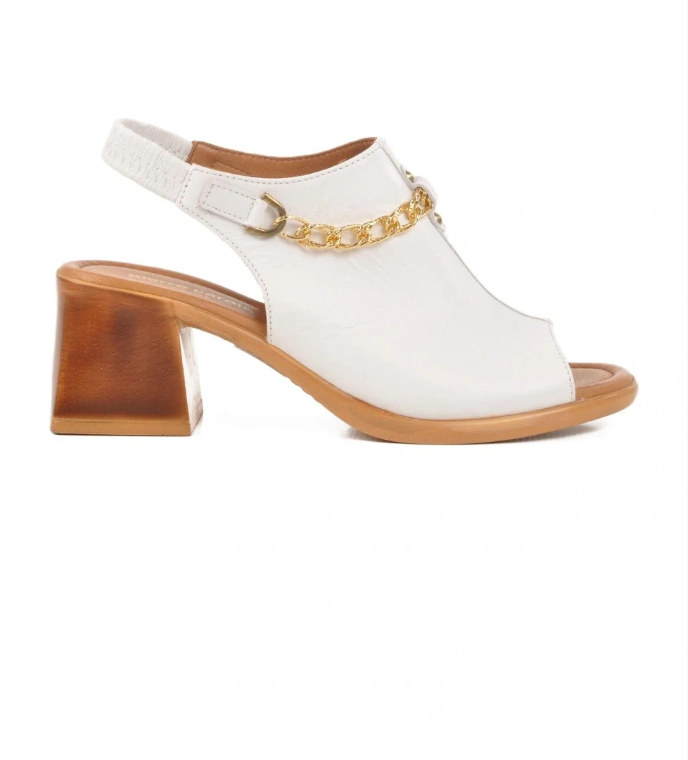 Pierre Cardin PC-54632 Z Beyaz Hakiki Deri Kadın Sandalet model görseli