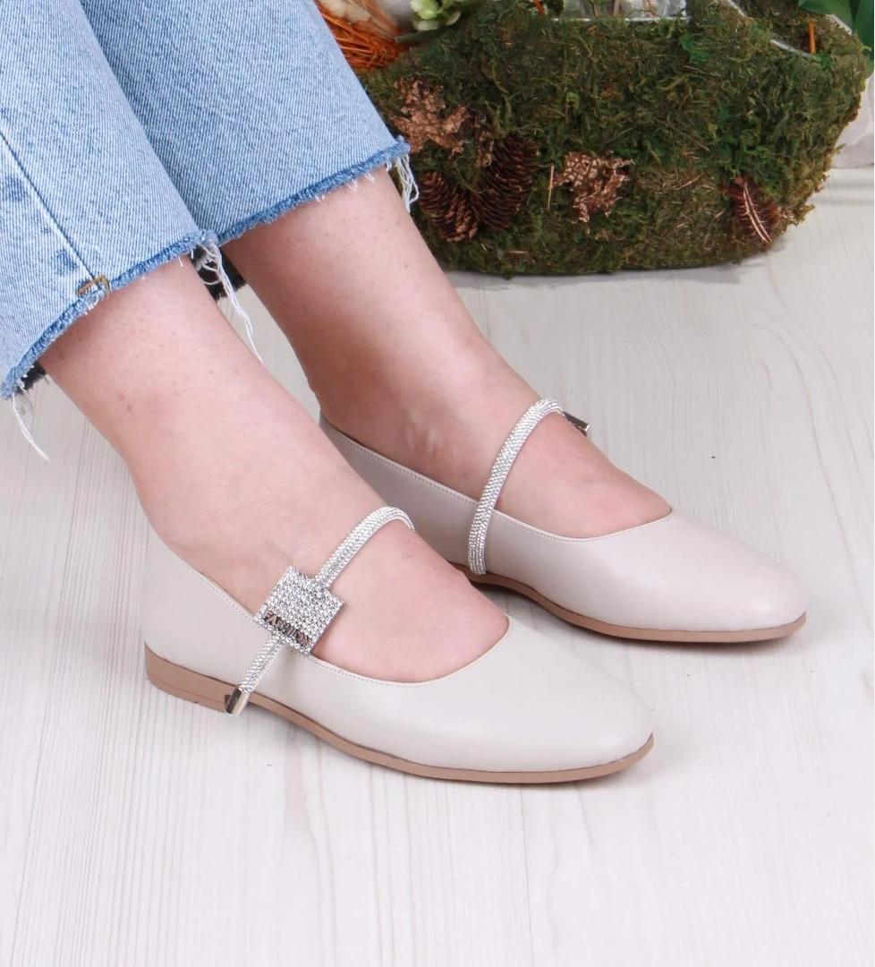 01-625 Soft Taş Toka Detaylı Rahat Kadın Babet