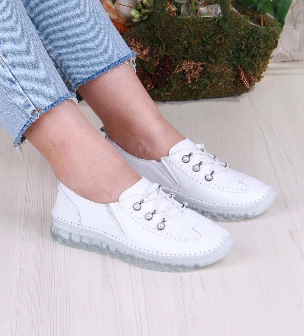 429871 Anatomik Rahat Esnek Hakiki Deri Kadın Ayakkabı