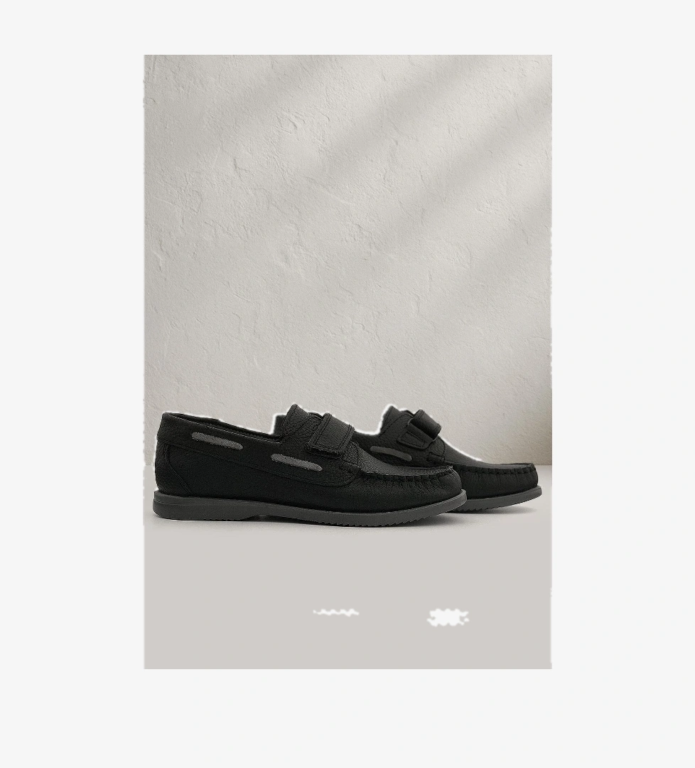 Rakerplus Simurg Hakiki Deri Siyah Erkek Çocuk Ayakkabı model görseli