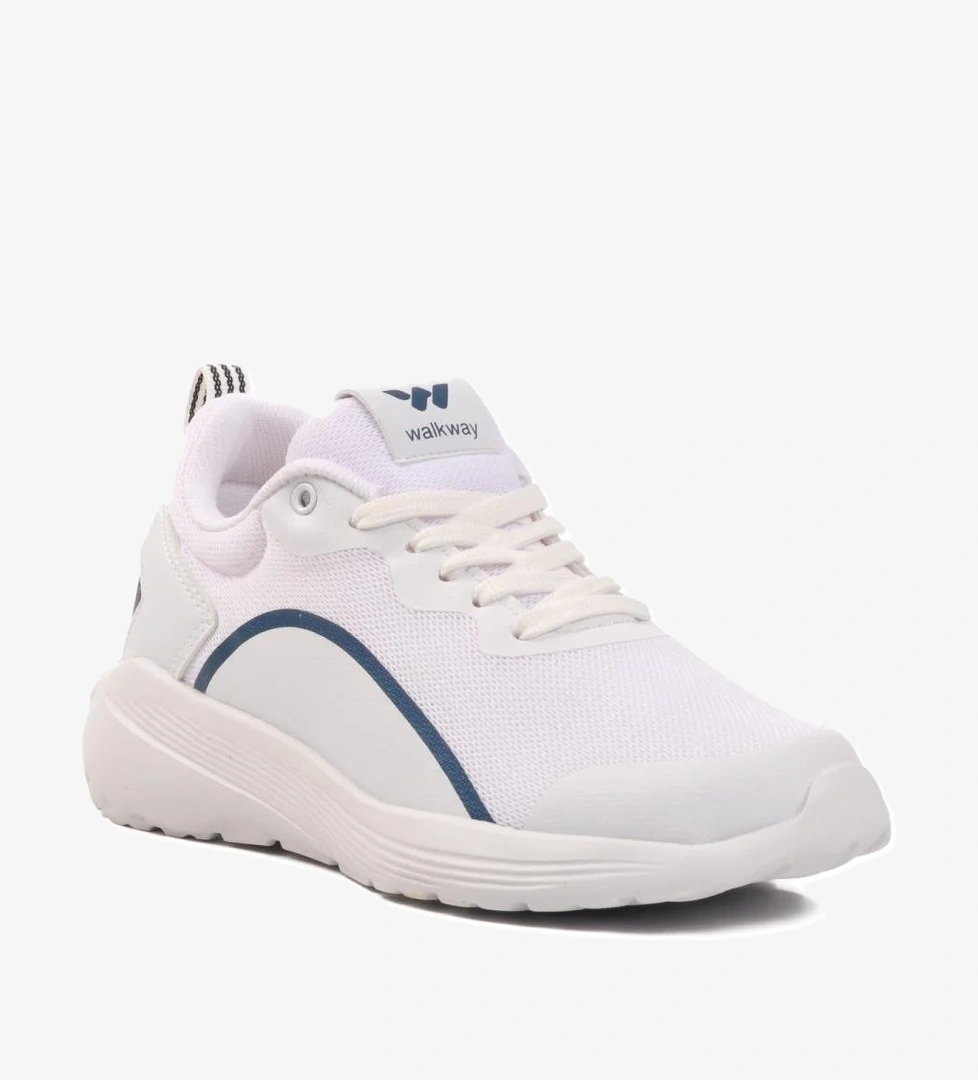 Beyaz-Lacivert Fileli Hafif Unisex Spor Ayakkabı Dera 640 G