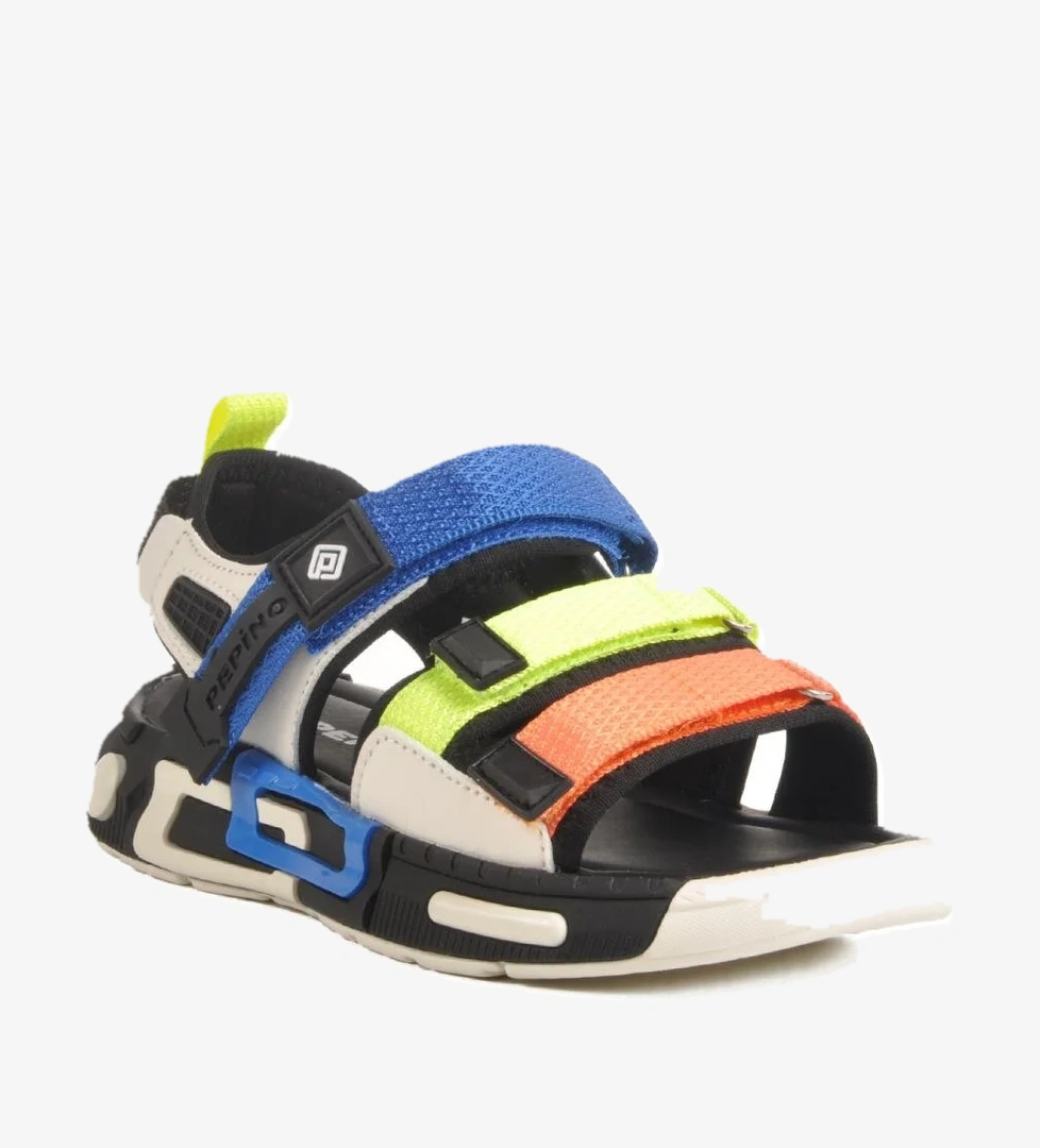 Walkway Siyah-Saks-Fosfor Sarı Çocuk Sandalet Pepino 1947 F model görseli