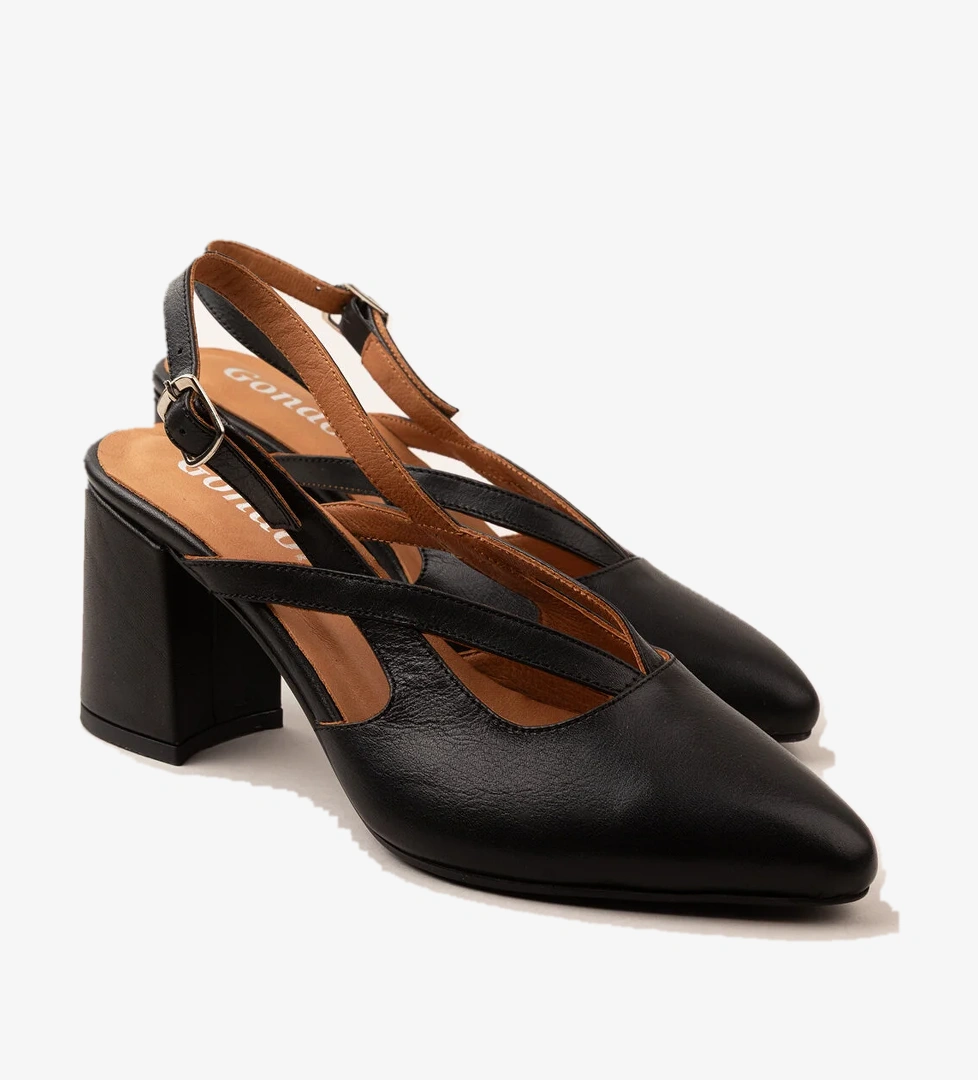 Gondol Kadın Hakiki Deri Şık Kalın Topkulu Ayakkabı anl.3361