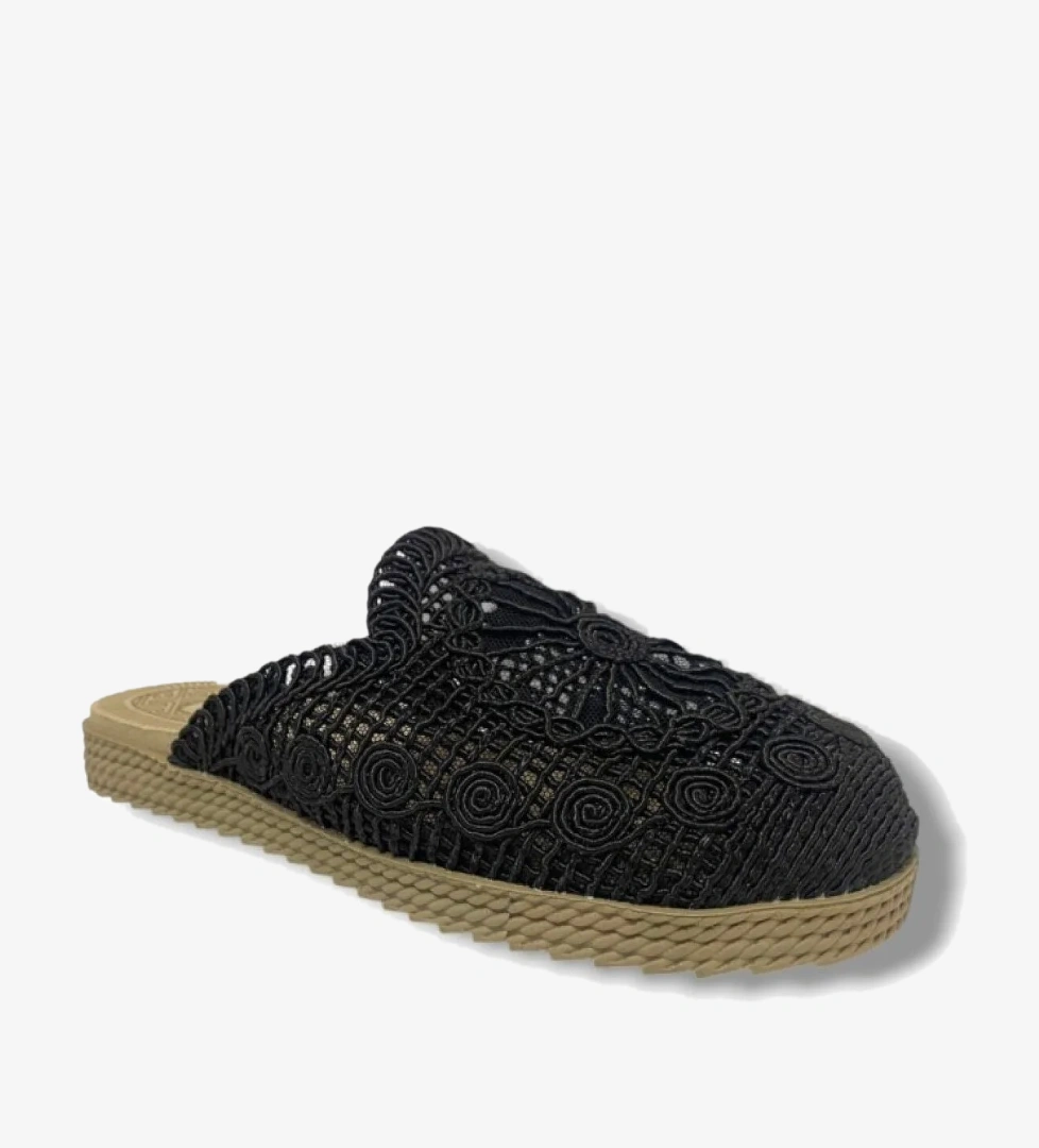 9986-25 Örgülü Güneş Desenli Hasır Kadın Terlik - Görsel 1