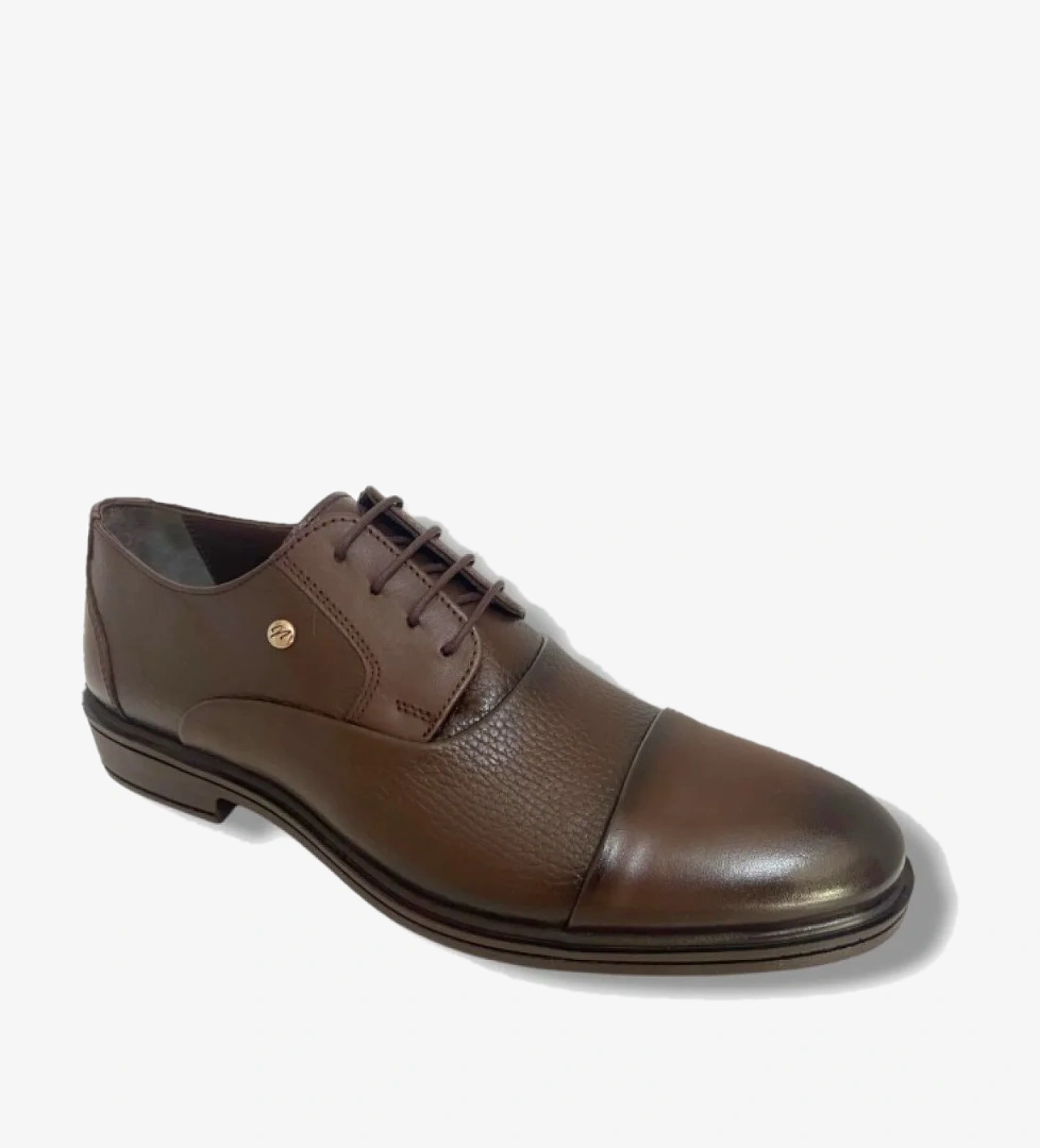 088-25 Hakiki Baskı Deri Poli Taban Erkek Ayakkabı