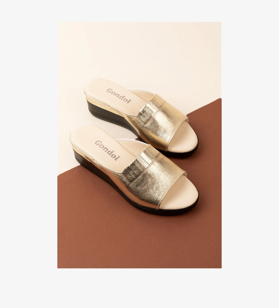 Gondol Hakiki Deri Ev Terliği özl.966 - Görsel 1