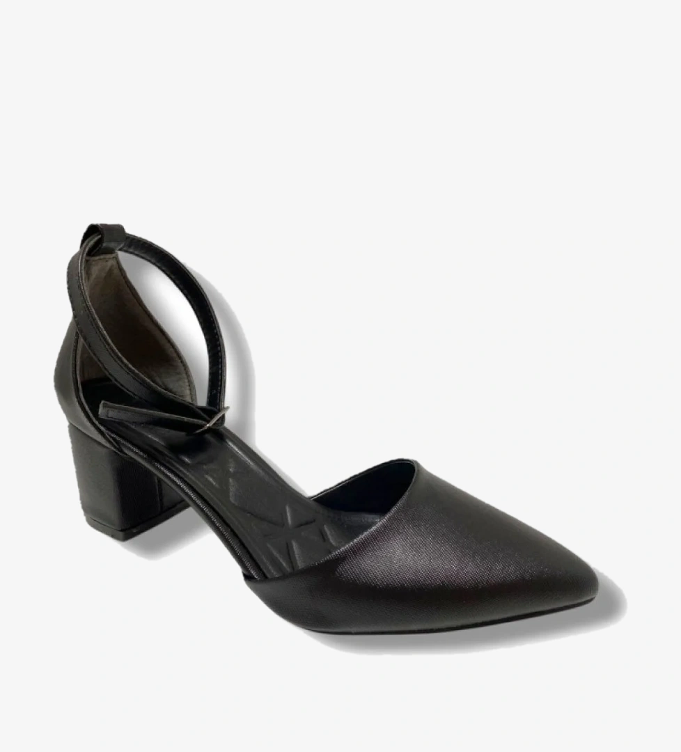 C-shoes 104-25 Şanel Yanları Açık Kalın Topuk Kadın Ayakkabı model görseli