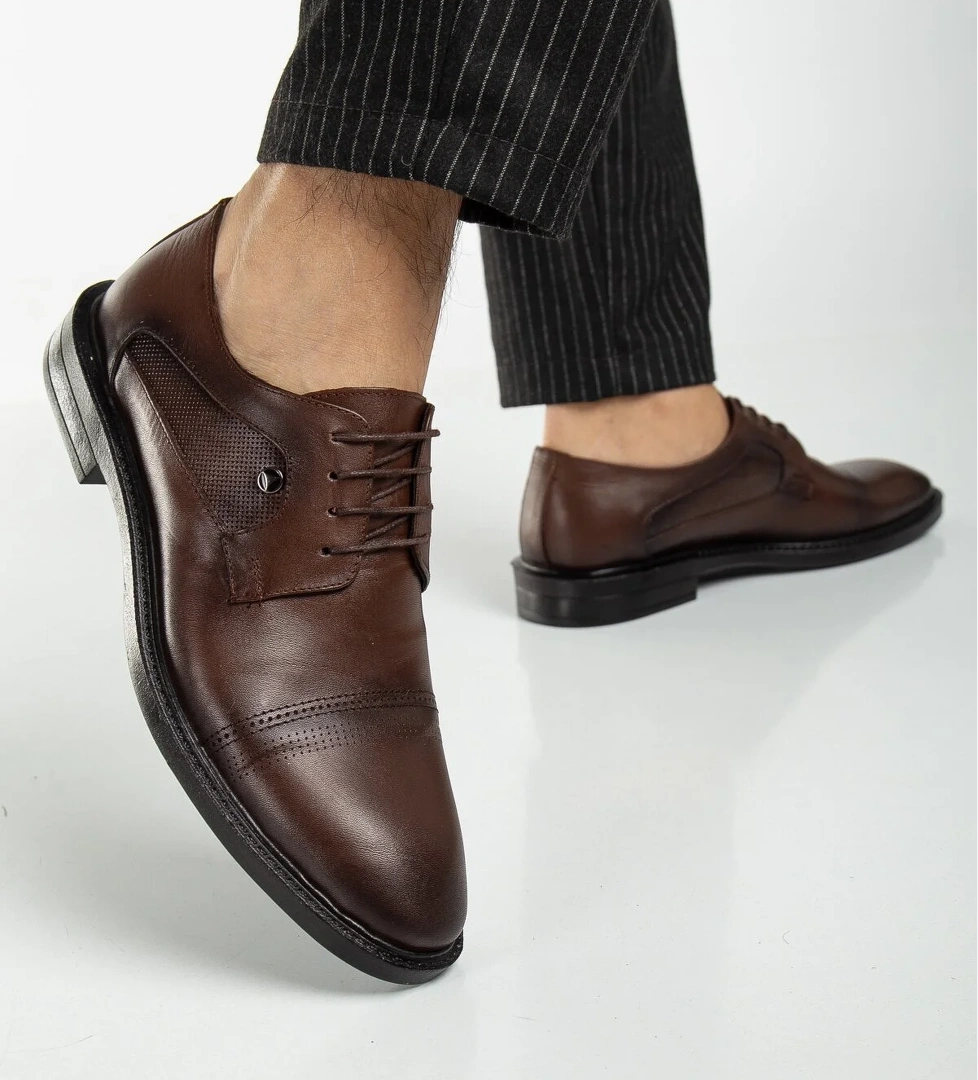 D02018 Günlük Ortopedik Erkek Hakiki Deri Klasik Ayakkabı