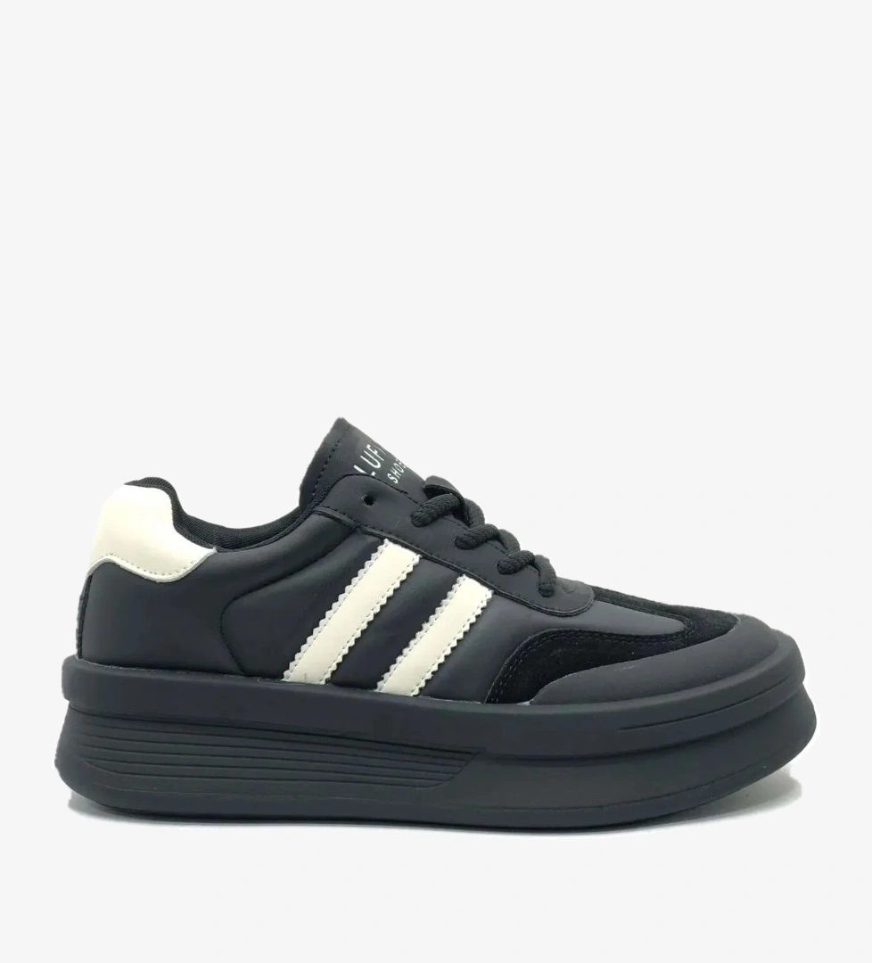 122230019 Chrıstına Sneaker Unisex Deri Spor Ayakkabı SİYAH - Görsel 1