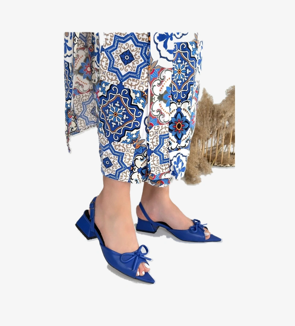 Mavi Kadın Topuklu Ayakkabı