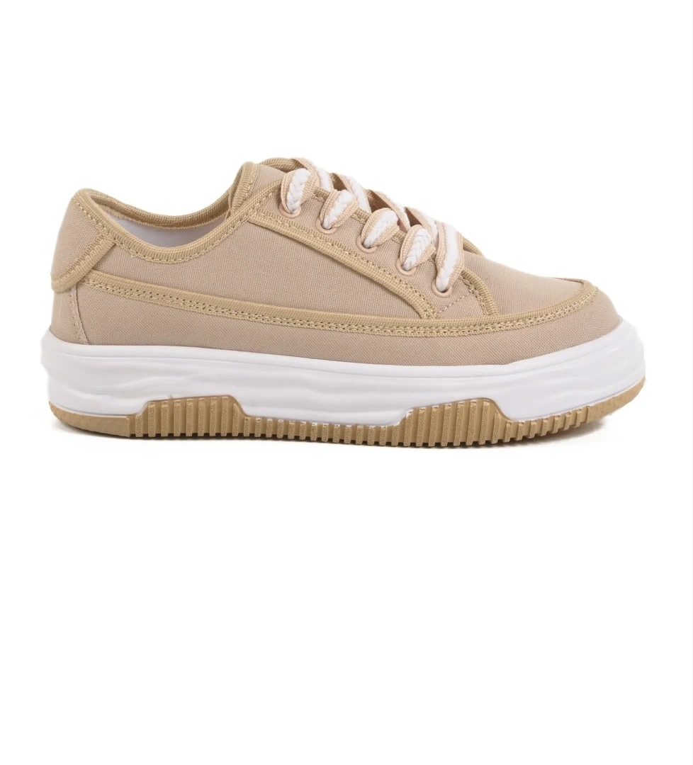 Aspor Bej Keten Kadın Spor Ayakkabı - Görsel 1