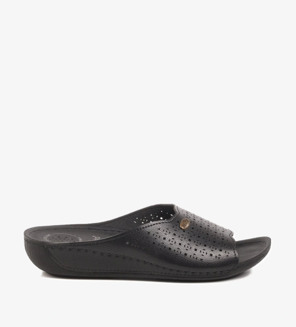 Aspor Siyah Anatomik Kadın Düz Terlik