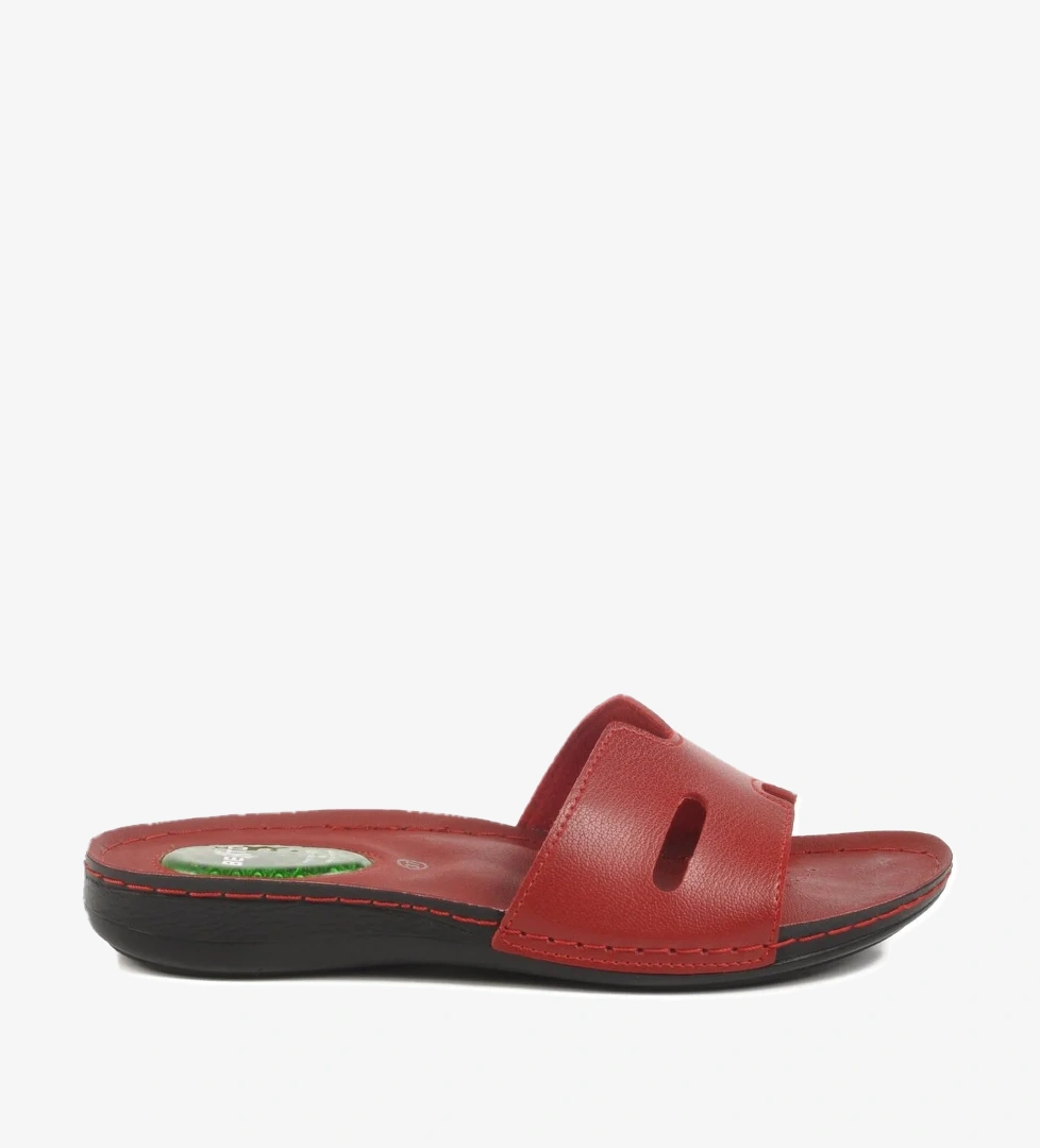 Aspor Kırmızı Jel Taban Anatomik Kadın Düz Terlik