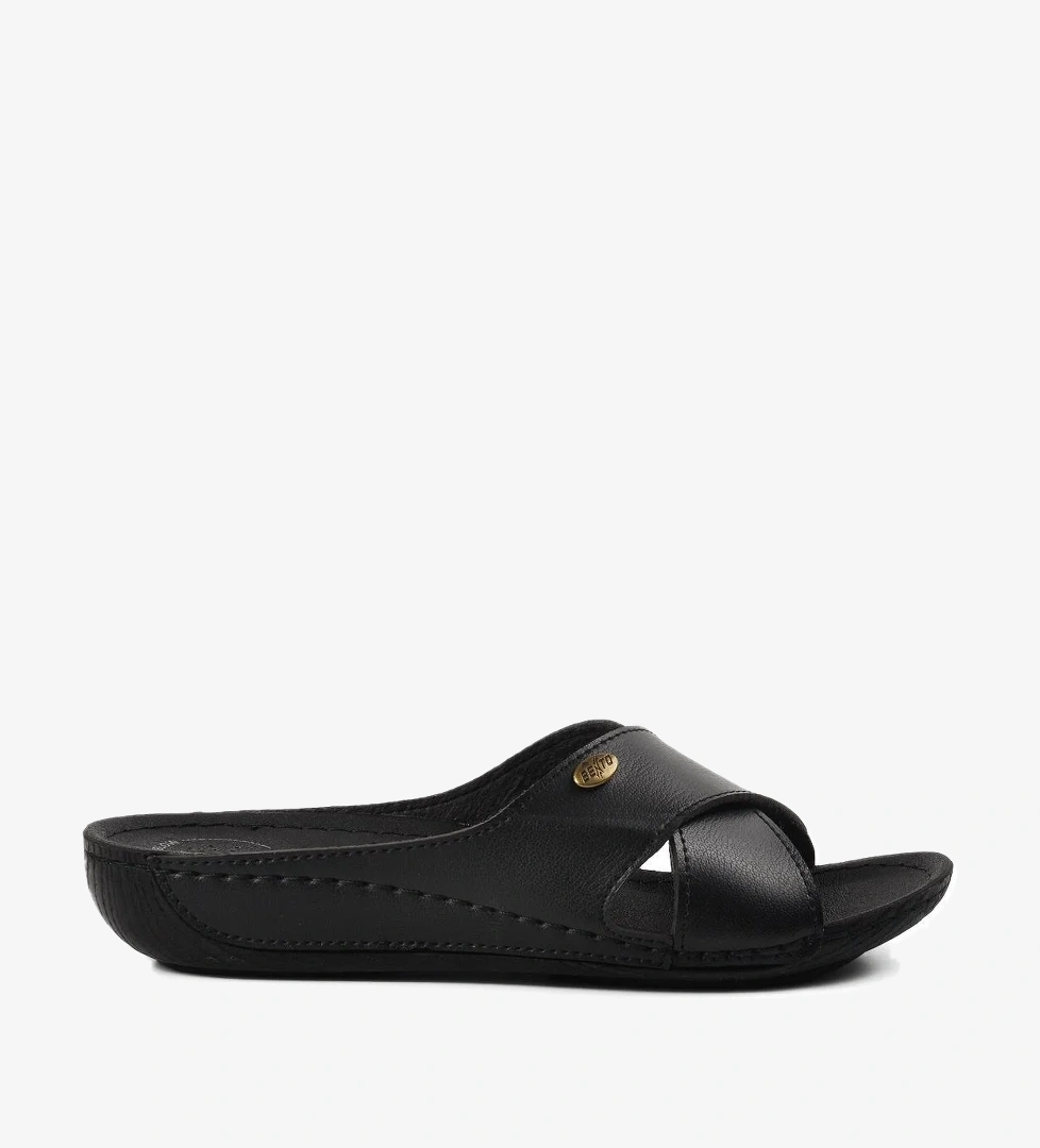 Aspor Siyah Anatomik Kadın Düz Terlik