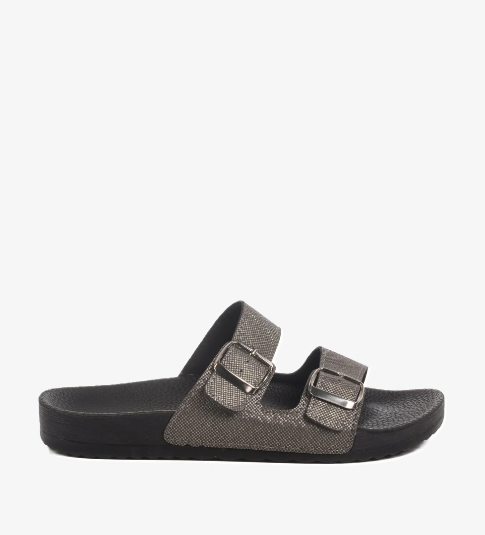 A Spor Aspor Platin Kırmızı Çift Bantlı Kadın Düz Terlik model görseli