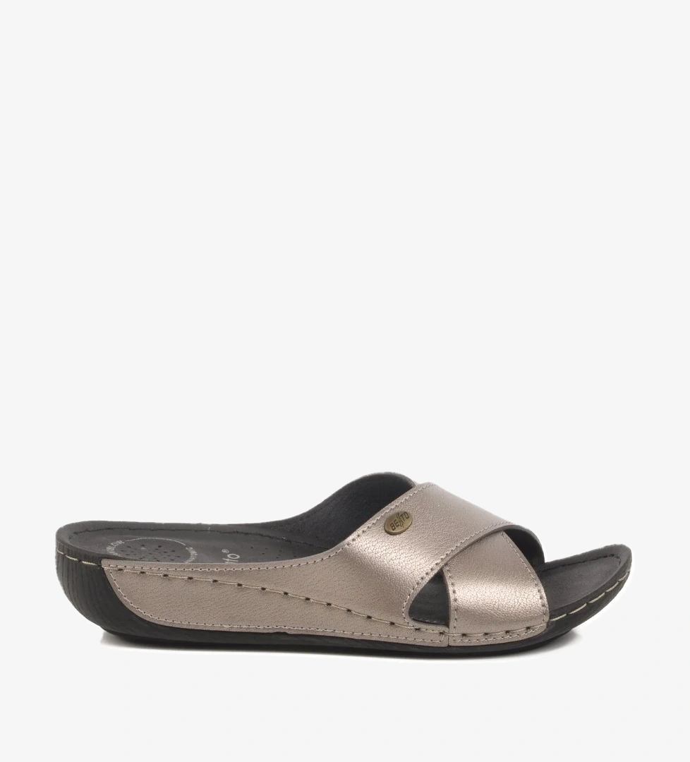 Aspor Platin Anatomik Kadın Düz Terlik - Görsel 1