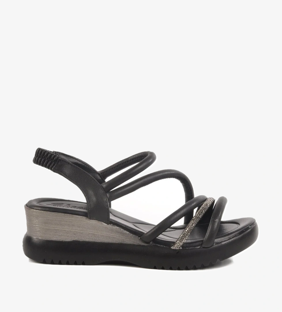 Aspor Siyah Kadın Dolgu Topuk Sandalet - Görsel 1