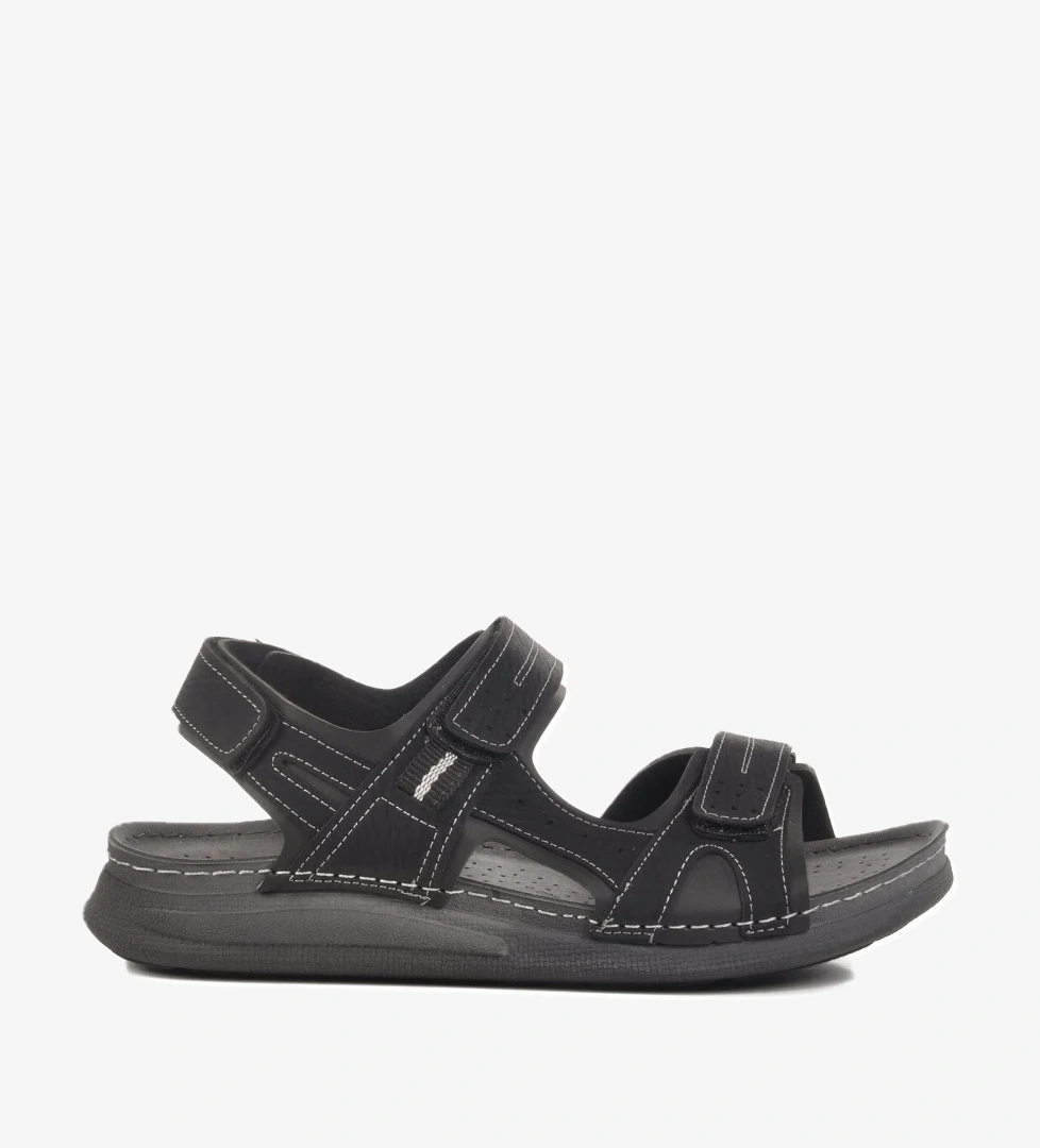 A Spor Aspor Siyah Anatomik Cırtlı Erkek Sandalet model görseli