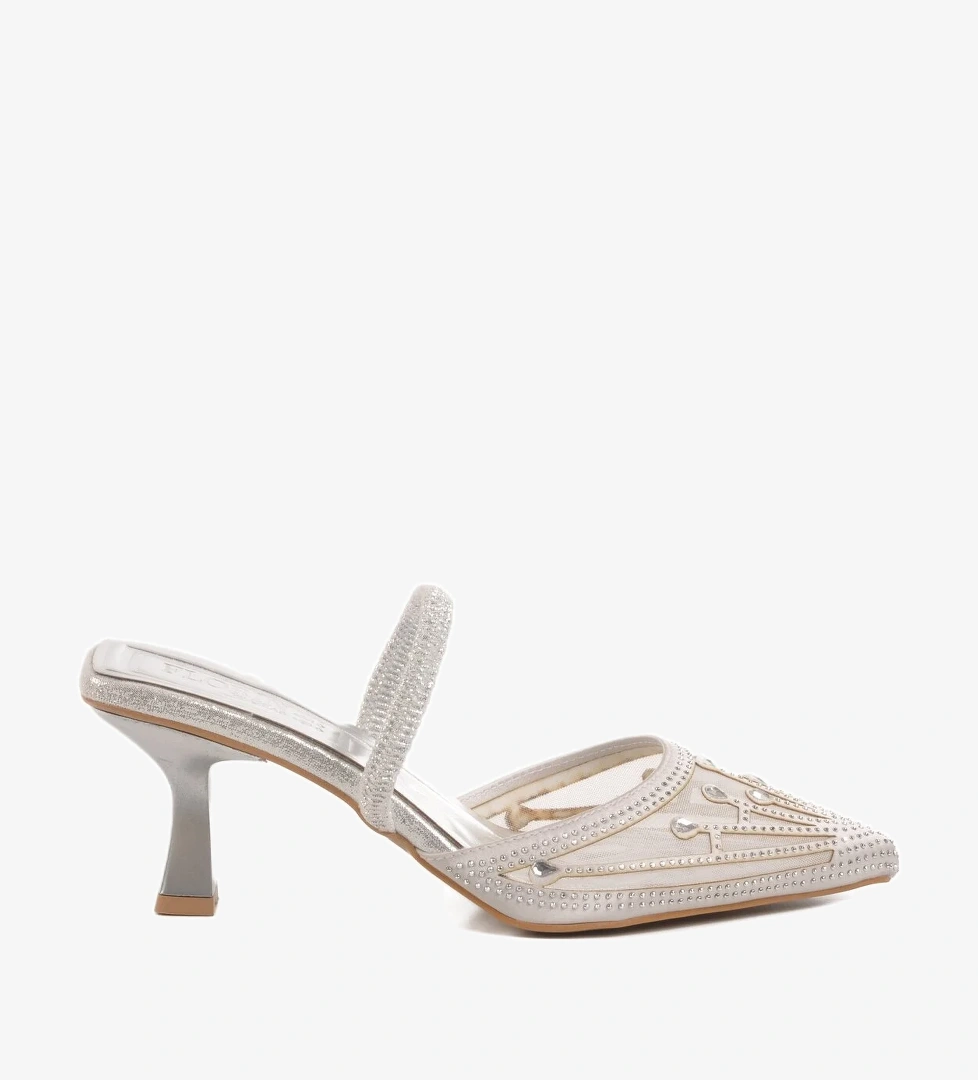 Gümüş Kadın Abiye Ayakkabı