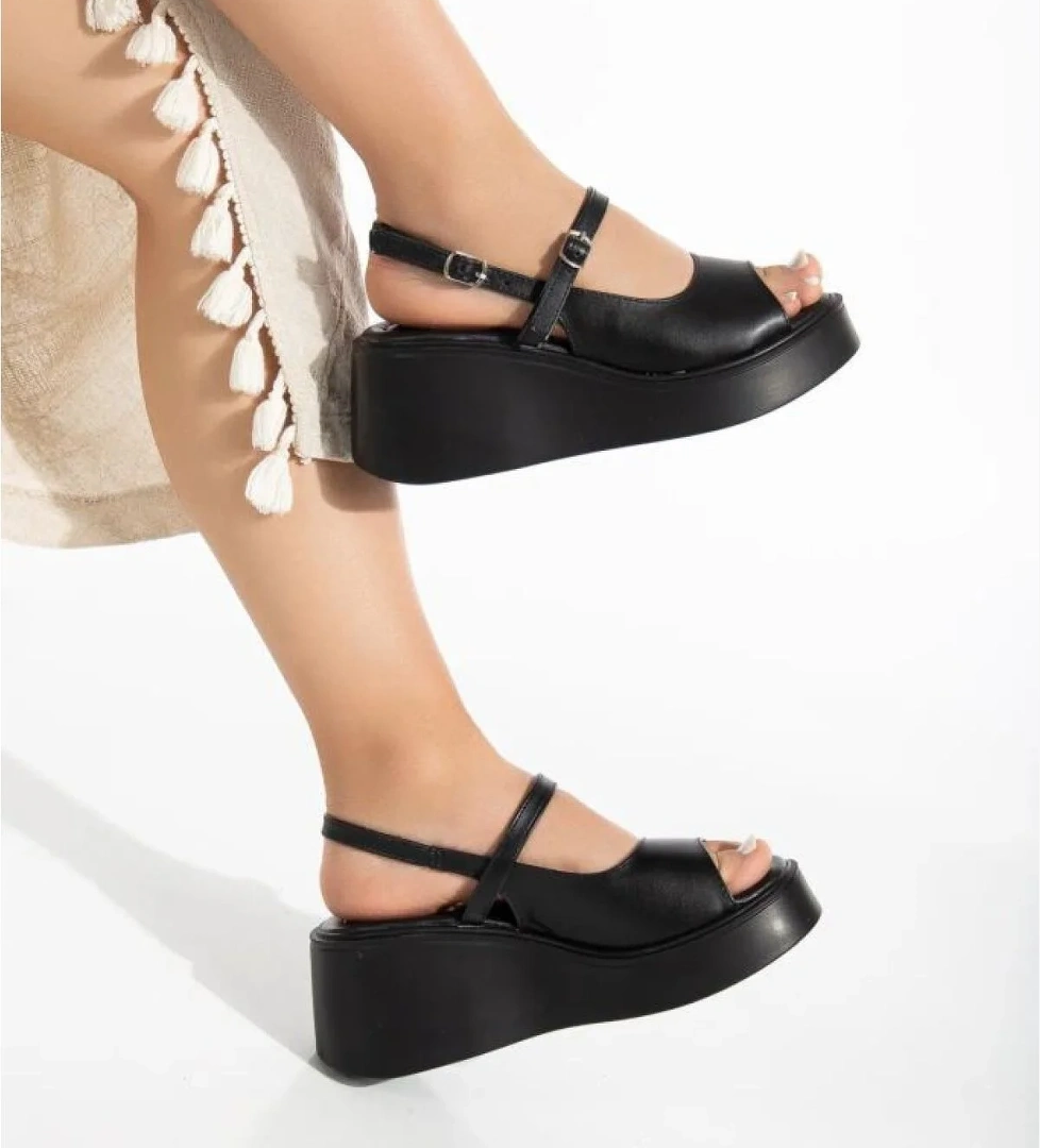 Papuçccity 02792 Kadın Günlük Dolgu Topuk Sandalet - Görsel 1