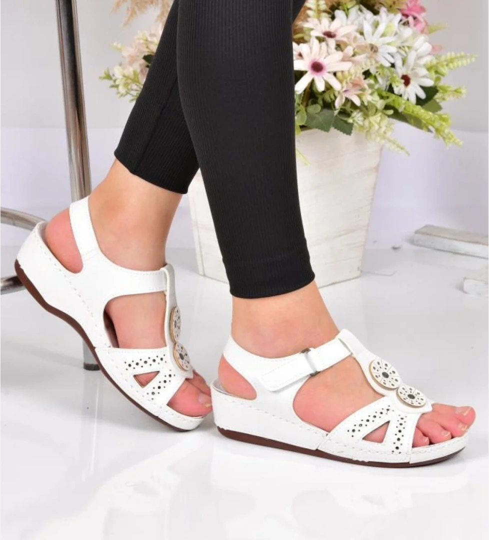 09-268 Orto pedik Kadın Günlük Sandalet - Görsel 1