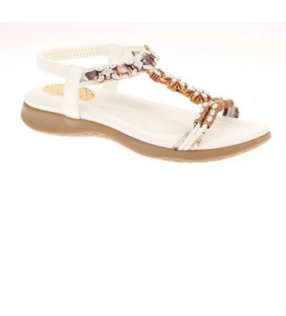 Kadın Boncuklu Aksesuarlı Rahat Yumuşak Taban Sandalet B320