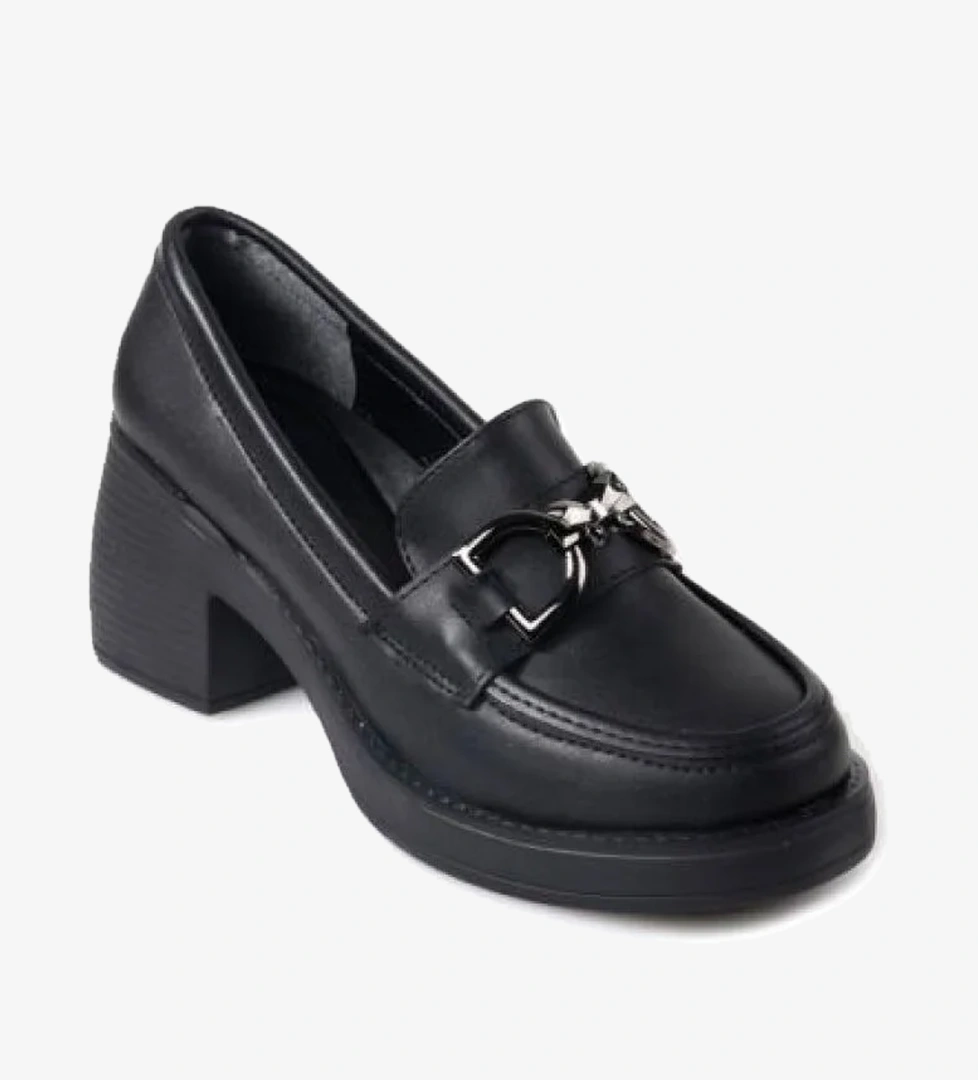 Papuçcity Papuçccity Fendii 03038 Kadın Günlük Topuklu Loafer Ayakkabı model görseli