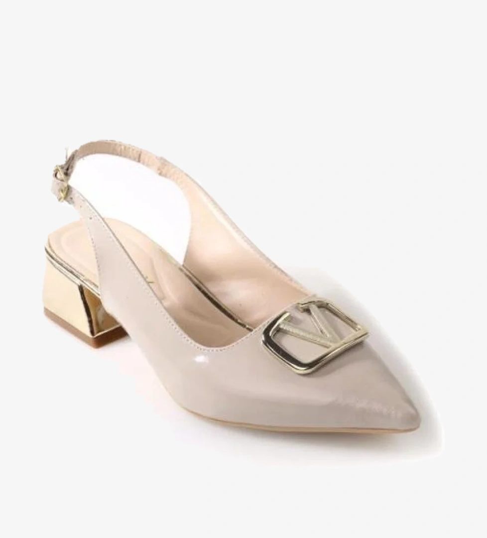 Sprs 02828 4 Cm Topuklu Kadın Arkası Açık Stiletto Ayakkabı