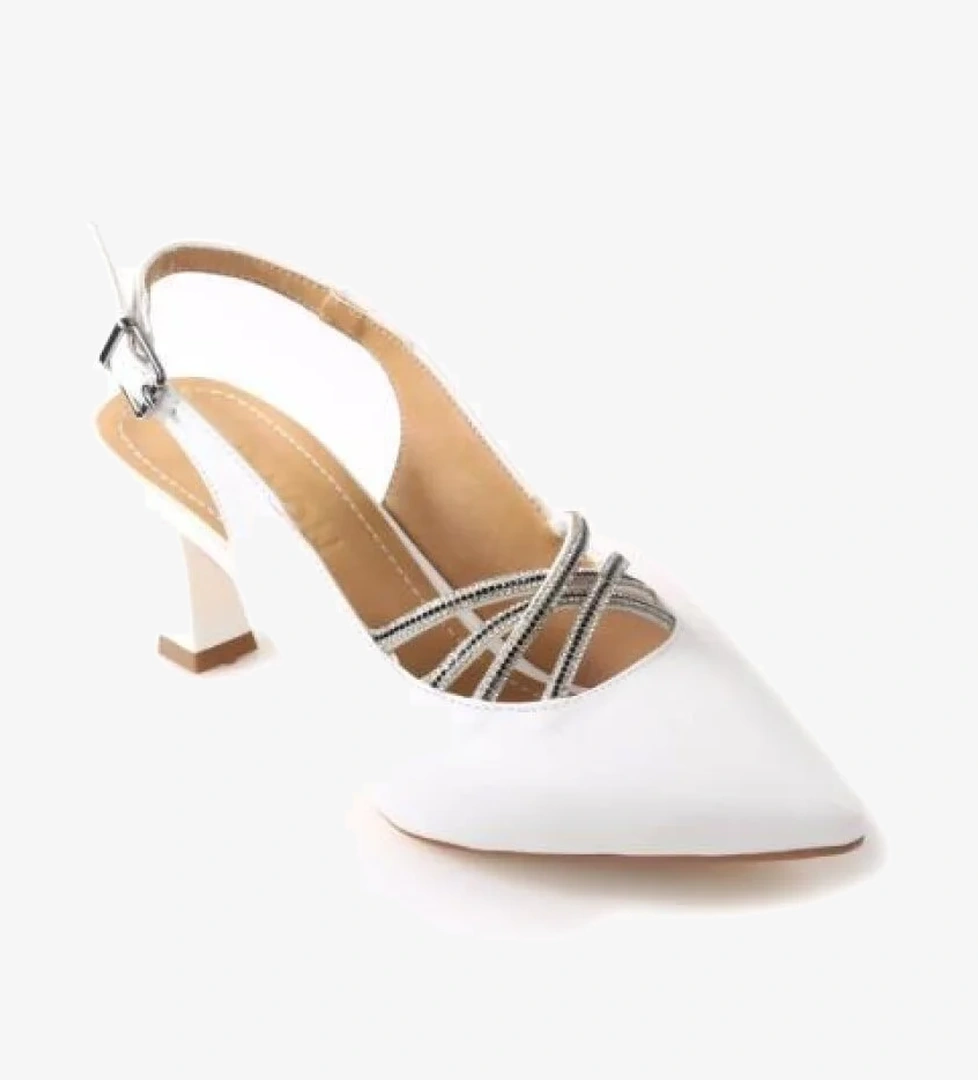 Wzy 02812 6 Cm Topuklu Kadın Arkası Açık Stiletto Ayakkabı