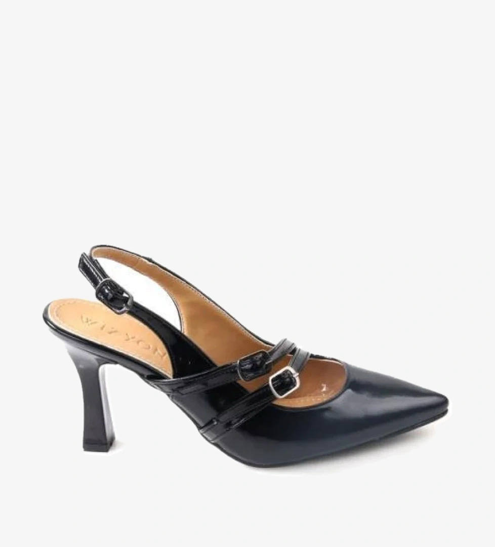 Wzy 02817 8,5 Cm Topuklu Kadın Arkası Açık Stiletto Ayakkabı