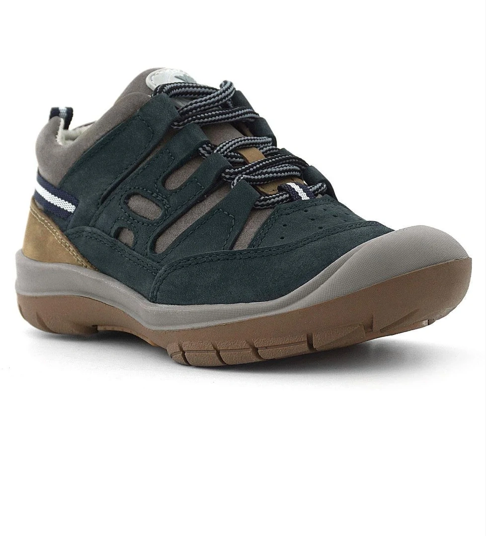 Rakerplus Hakiki Deri Koyu Yeşil Kum Bağcıklı Çocuk Outdoor Ayakkabı model görseli