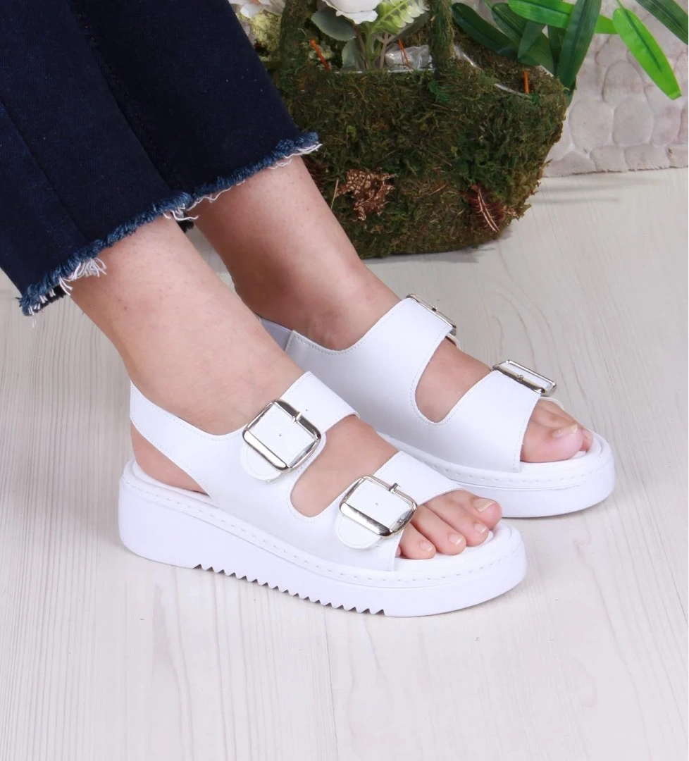 35602 Fancy Anatomik Rahat İki Tokalı Kadın Sandalet