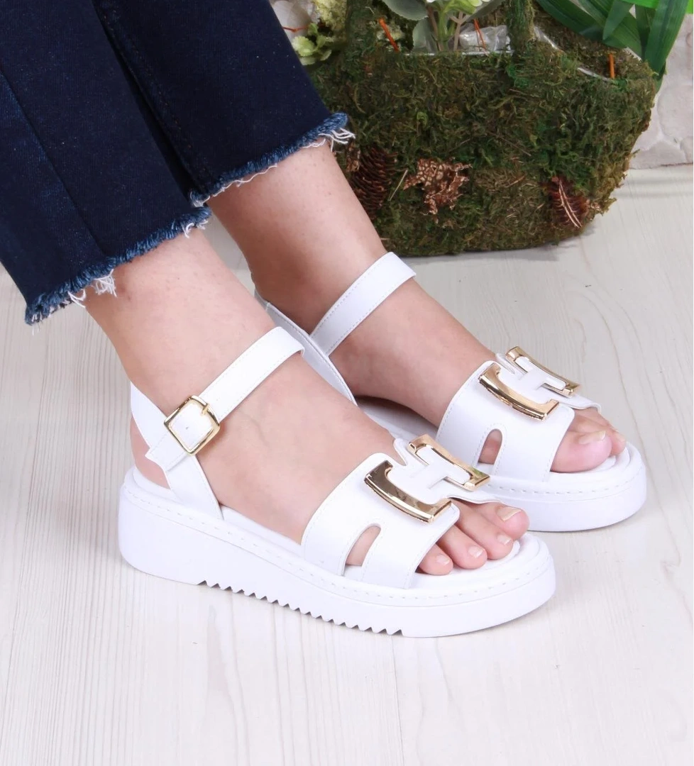 35611 Fancy Anatomik Rahat Toka Detaylı Kadın Sandalet