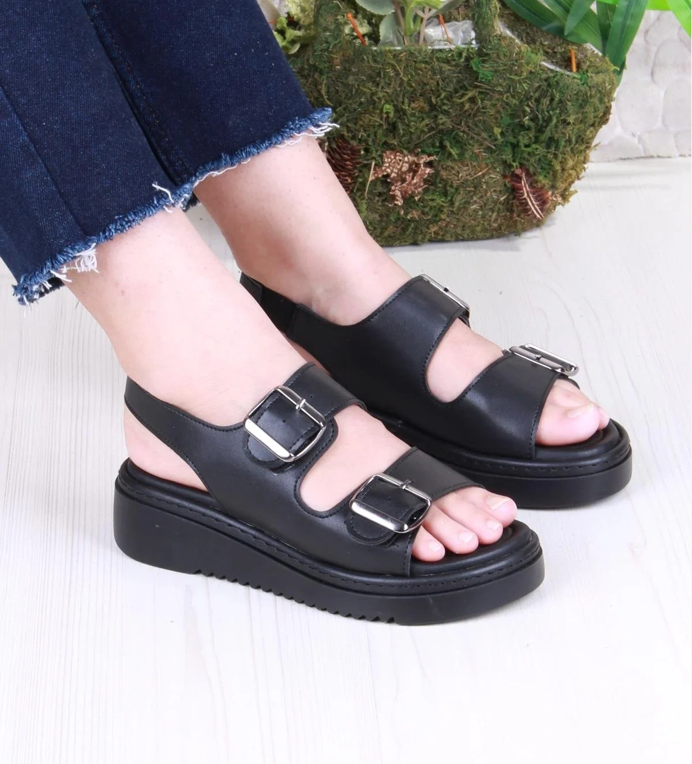 35602 Fancy Anatomik Rahat İki Tokalı Kadın Sandalet