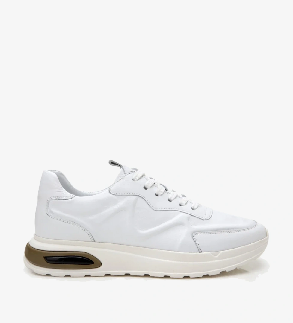 Hotiç Erkek Deri Beyaz Kalın Tabanlı Spor Ayakkabı model görseli