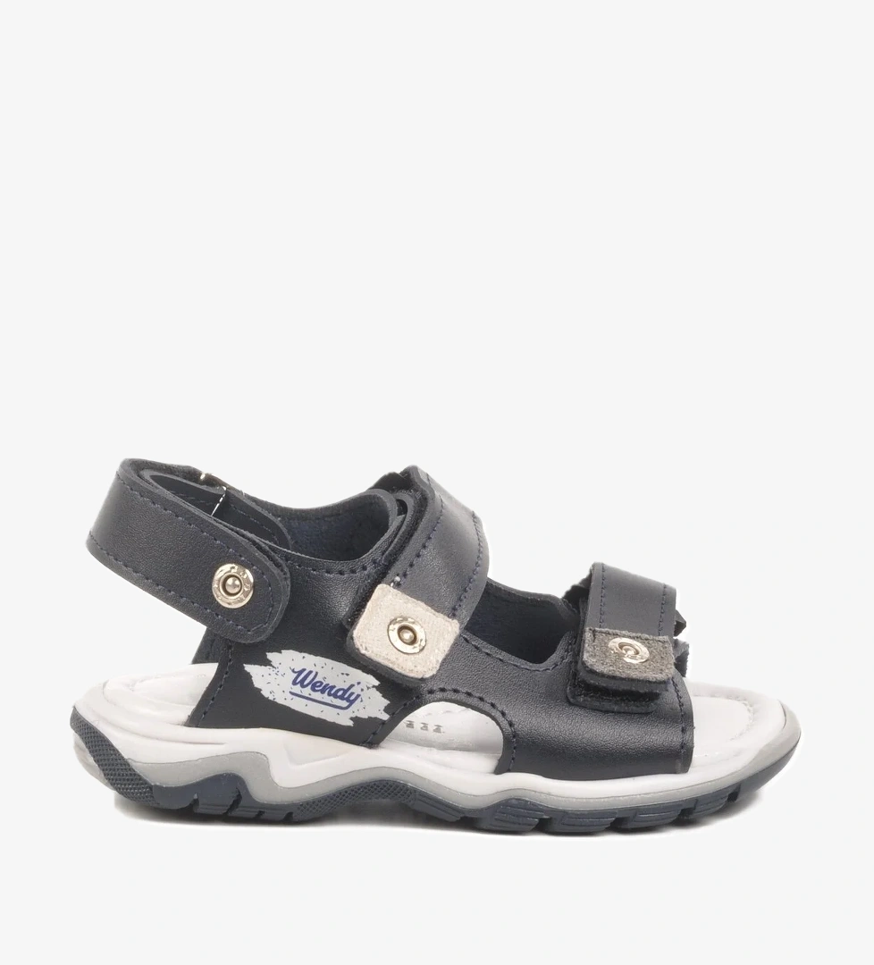 Lacivert Kırmızı Cırtlı Erkek Çocuk Spor Sandalet 173110 B