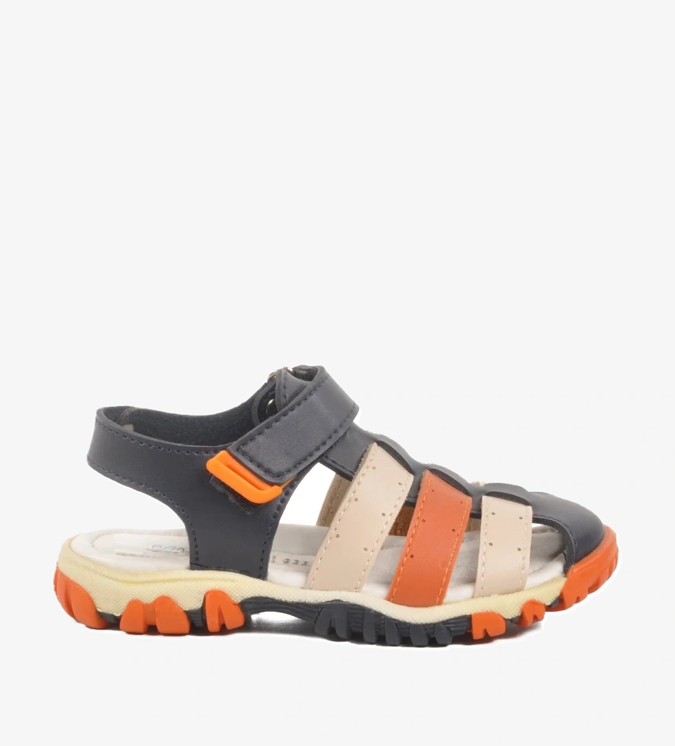 Lacivert Turuncu Cırtlı Erkek Çocuk Spor Sandalet 173101 P
