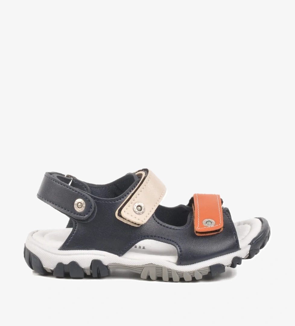 Lacivert Turuncu Cırtlı Erkek Çocuk Spor Sandalet 173110 P