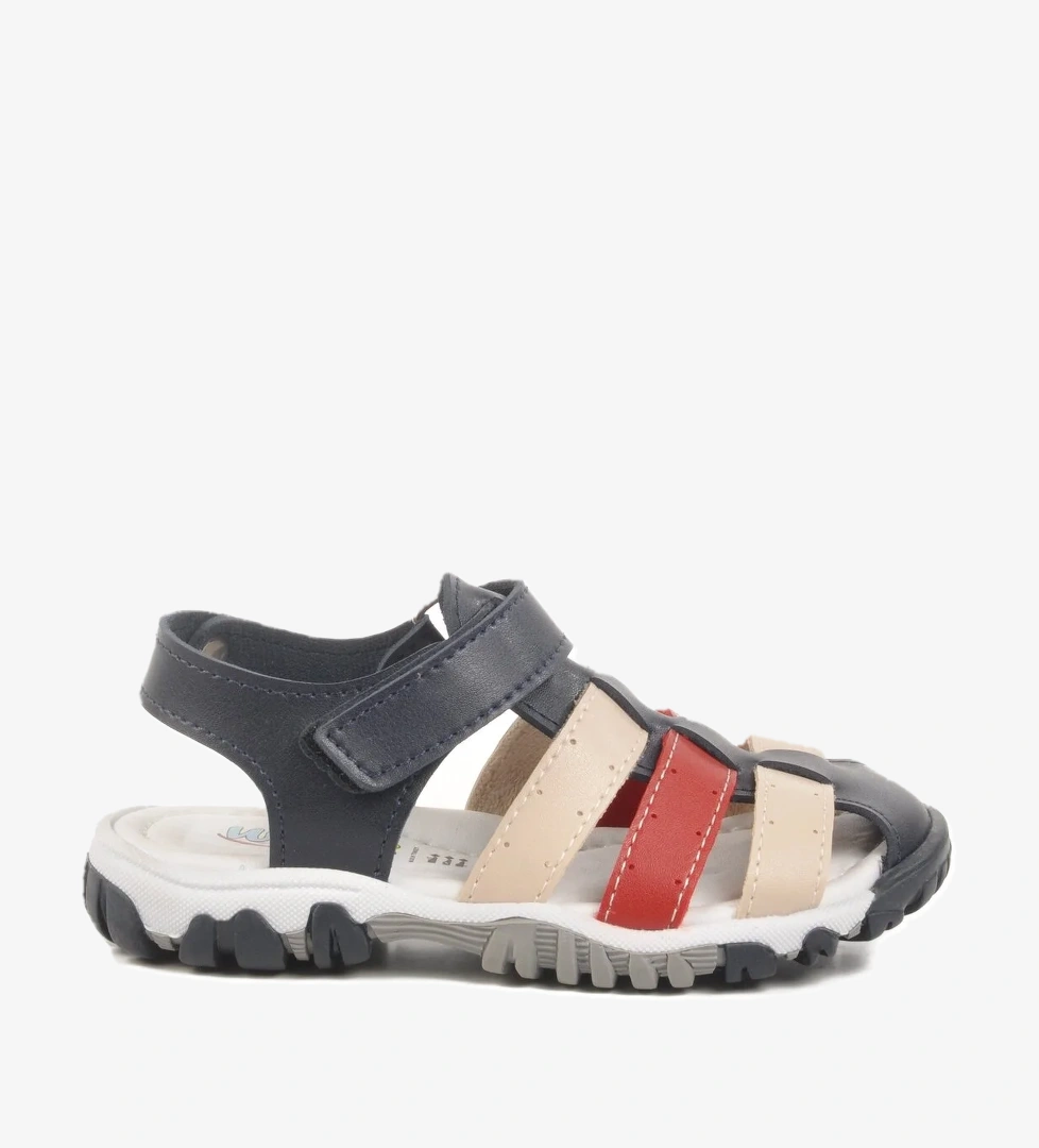 Lacivert Kırmızı Cırtlı Erkek Çocuk Spor Sandalet 173101 P